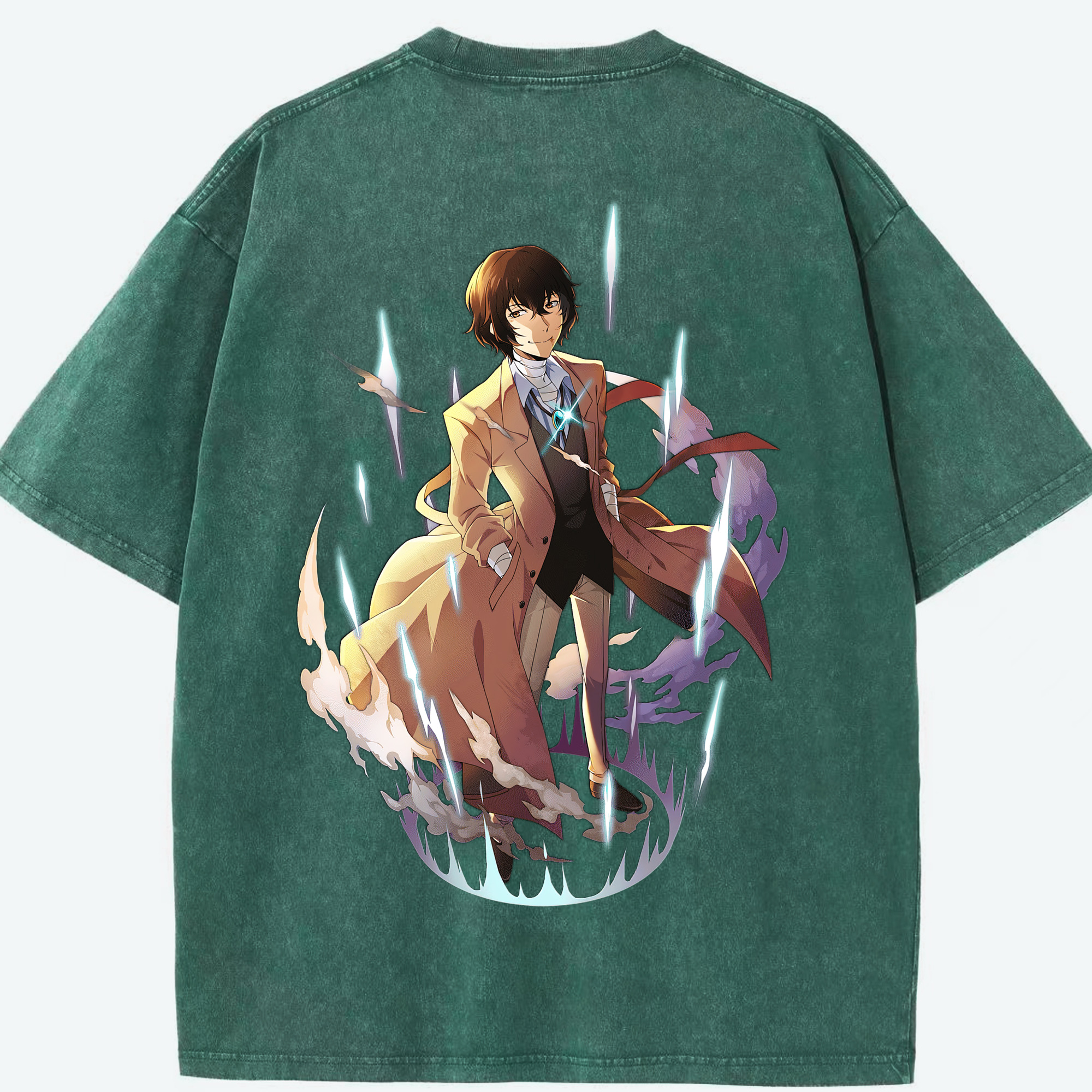 （画像用） 文豪ストレイドッグス Bungo Stray Dogs 綿100% ヴィンテージ風 半袖Tシャツ（背面プリント）